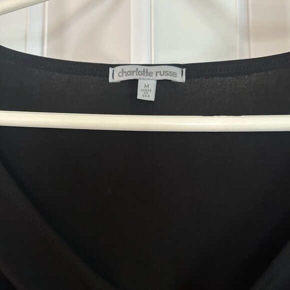 Mandee Black Twist Front Crop Top, Size Medium - Picture 4 of 4